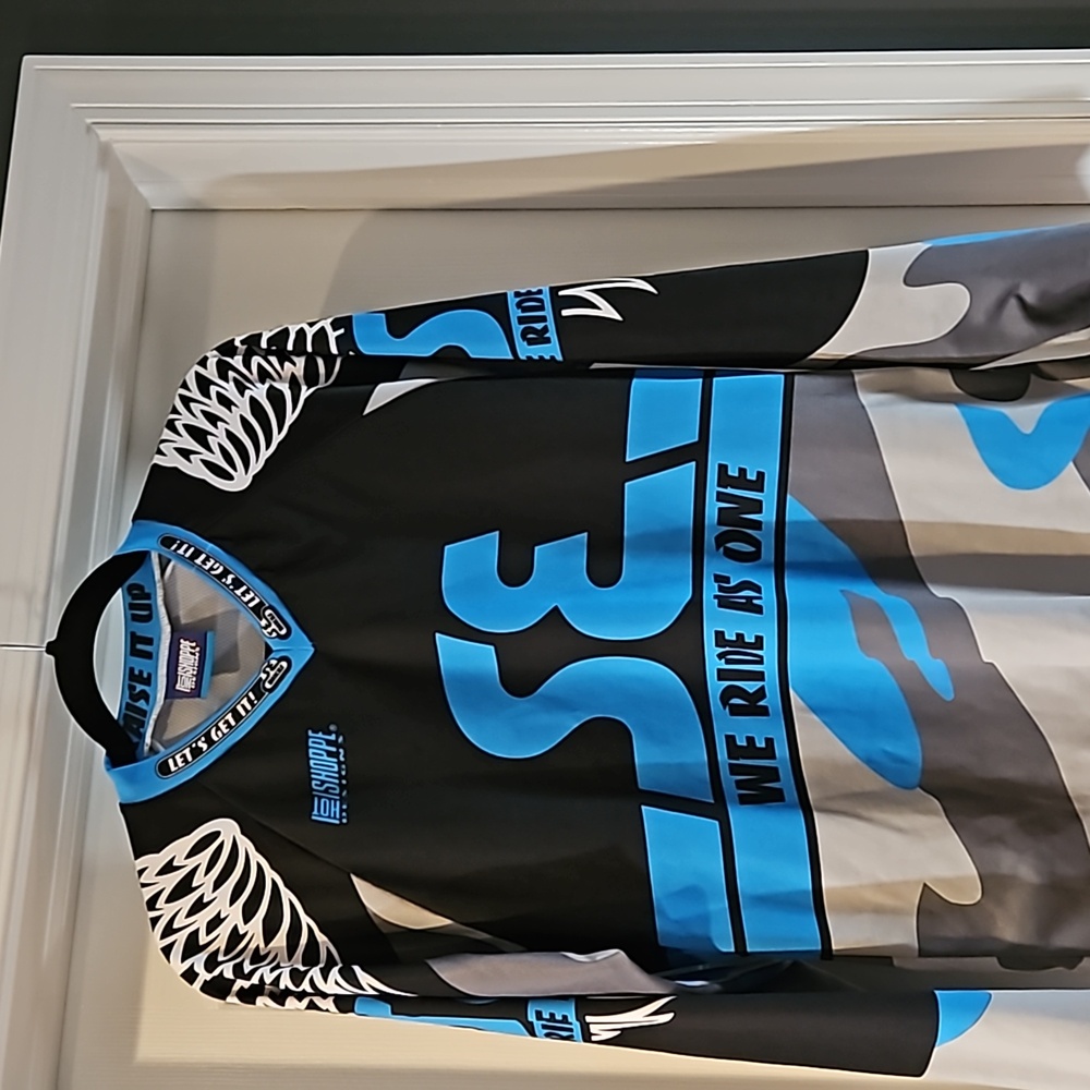 SE Bikes Riding Jersey Boys Large, Blue,Black White